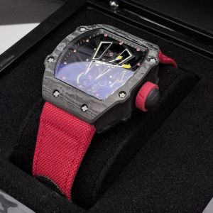 Reloj Mecánico de Fibra de Carbono para Hombre, Correa de Goma de Alta Calidad, Diseño Moderno y Colorido, Estilo Tonneau, Personalizado y de Lujo - Product Image 3