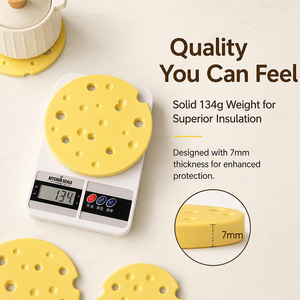 Cheese Shaped <b>Silicone</b> <b>Trivet</b> Mat Resistant 299C Non Slip Pot Holder Kitchen Table Protector BPA <b>Silicone</b> Pad Free Set - Product Image 4