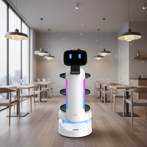Robot de service alimentaire <span class=keywords><strong>autonome</strong></span> pour restaurants, hôtels, cafés - Livraison <span class=keywords><strong>autonome</strong></span>, recharge automatique, 3 compartiments - Product Image 5