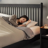 Cadre de lit king-size en chêne massif, style minimaliste moderne, mobilier de luxe pour chambre principale, lits doubles 180x200, personnalisable OEM