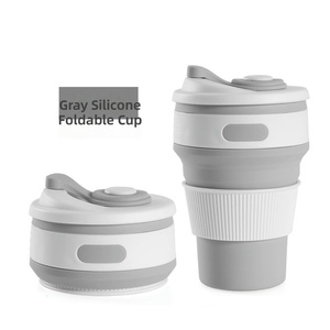 Meilleure Vente - Tasse Pliable en Silicone Réutilisable Anti-déversement avec Logo Personnalisé - Qualité Supérieure - Portable pour Eau et Café - Product Image 5