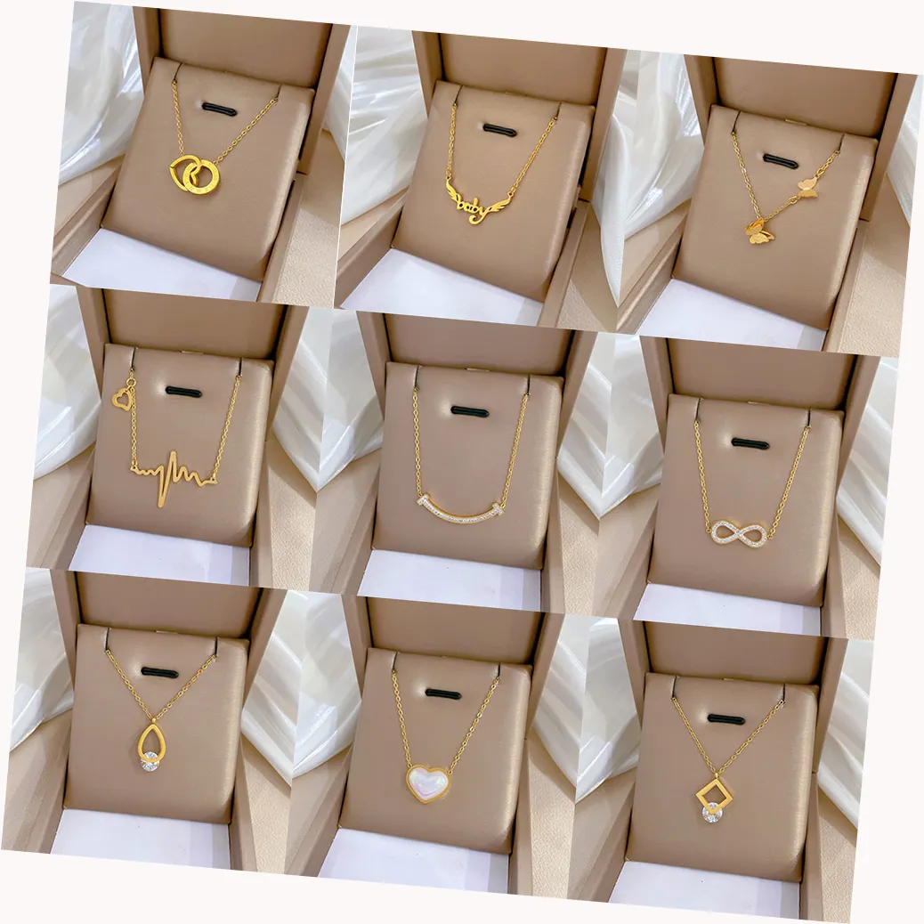 Hot Selling Statement Gold Rvs Hart Vlinder Hanger Ketting Vrouwen Niet Bezoedelde Hanger Ketting Sieraden