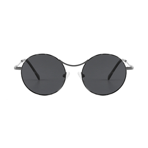 Unisex <b>Round</b> <b>Sunglasses</b> Full Rim Black <b>Frame</b> UV400 Protection Retro Style Adult Casual Wear - Product Image 6