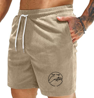 Shorts en velours côtelé pour homme de haute qualité, décontractés, avec taille élastique et cordon de serrage, légers, pour l'été et la plage