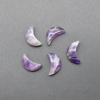 Pendentif Lune Croissant en Jade Naturel Poli 13x18mm sans Trou pour Collier, Vente en Gros, Cadeau Promotionnel