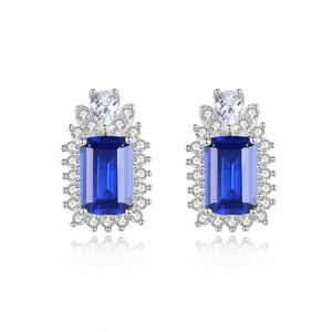 Parure de bijoux en argent 925 plaqué rhodium avec zircon taille émeraude, pour femme, idéale pour les fêtes et mariages, collier et boucles d'oreilles - Product Image 6