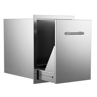 Poubelle murale en acier inoxydable 304, étanche, bac de rangement pour grillades