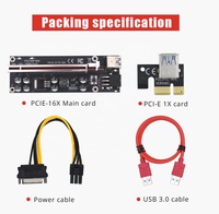 DYD VER009S Plus PCIe X1 à X16 Riser avec double câble USB 3.0 6 broches et Molex 4 broches pour la conversion de données Composants électroniques