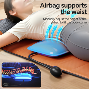 Coussin de massage chauffant professionnel pour le corps entier avec soutien lombaire à airbag et masseur de jambes, matelas de massage portable - Product Image 4