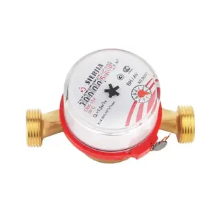 DN15 20 Dry Single Flow Water Meter Rotary Wing Design OEM/ODM Support Household Brass Plastic Meter Box Horizontal Installation