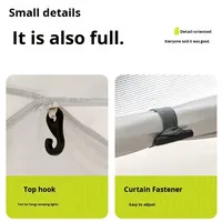 Tente familiale d'intérieur à ouverture instantanée, 2 portes, revêtement argenté, stable, imperméable (1000-1500mm), anti-UV/vent/moustiques, grand espace