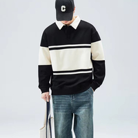 Vente en gros de sweat-shirts vintage à col rabattu pour hommes, sweat-shirts amples et décontractés en jersey 100% coton, séchage rapide
