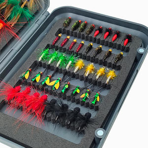 Pêche à <span class=keywords><strong>la</strong></span> truite mouches sec humide <span class=keywords><strong>nymphe</strong></span> banderoles assortiment de mouches avec boîte pêche à <span class=keywords><strong>la</strong></span> <span class=keywords><strong>mouche</strong></span> mouches leurres Kits plume 100G - Product Image 5