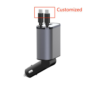 CE FCC RoHS 4IN1 LED Affichage Numérique 2 Câble USB Type-C Rétractable PD20W 65W Max 4 Port Chargeur Voiture Chargeur Rapide pour Voiture Camion - Product Image 3