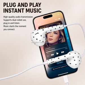 Auriculares con Cable Tipo C con Diseño de Puntos, Manos Libres, con Micrófono de Audio HD y Control Remoto para Llamadas y Música en <span class=keywords><strong>iPhone</strong></span> - Product Image 5