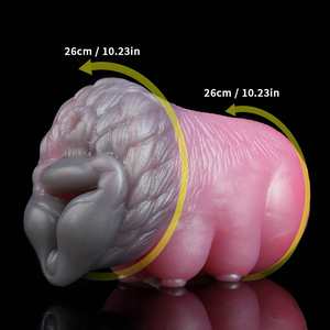 YC-2322 Wolf Meisje Realistische Vagina Mannelijke Penis Massager Fantasie Dier Dual Channel Siliconen Mannelijke Masturbator Seksspeeltjes Groothandel - Product Image 2