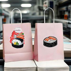 Bolsas de Papel Kraft Personalizadas para Pollo Frito, Bolsas de Papel Antigrasa para Sándwiches con Asas - Product Image 6