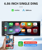 Estéreo para Auto de Un Solo DIN, CarPlay Inalámbrico, Android Auto, USB, Compatible con MP3/WAV/FLAC, 1 Año de Garantía, Ajuste Universal