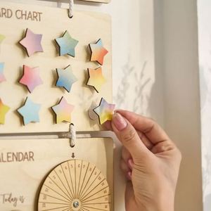 Personalized Visual Schedule <b>Kids</b> <b>Chore</b> <b>for</b> Toddler Responsibility Board Wooden Daily Routine <b>Chart</b> - Product Image 4