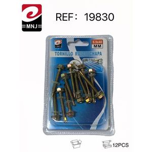 Sujetador y Clip Automotriz Impermeable de 5.5*40MM con Rosca, Chapa y Tornillo, Nuevo, Diseño de Punta de Taladro - Product Image 1