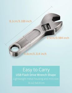 ประแจโลหะ3.0 8GB 16GB แผ่นดิสก์แฟลชไดรฟ์ USB ดีไซน์สุดฮ็อตสำหรับเป็นของขวัญทรงสี่เหลี่ยมผืนผ้ามีสไตล์ - Product Image 2