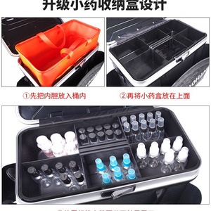 Fishing Tackle <b>Box</b> EVA <b>Rolling</b> Case 50x29x28cm Multi-Function With Lid And Storage Compartments For River Fishing - Product Image 2