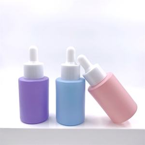 30ml 60ml 120ml Matte pink Color Flat Shoulder Serum 1oz <b>Bottles</b> Essential Oil Glass <b>Dropper</b> <b>Bottles</b> - Product Image 3
