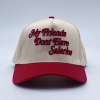 Gorra de béisbol de algodón de alta calidad 2024, estilo de Marco en A de 5 paneles, logotipo bordado personalizado de dos tonos, patrón de letras en relieve 3D