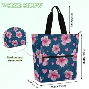 New Arrival Custom Hawaii Tropical Flower Book Bag Fashion Shoulder Bags Large Capacity Handbag for Book Class <b>Knapsack</b> - Product Image 2