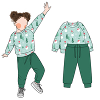 Vente chaude Personnalité Simple Garçon et Filles Pull D'hiver 2pc Ensemble Pantalon À Manches Longues Sweatershirt Cordon Pantalon Ensemble