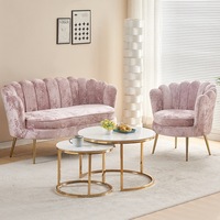 Chaise de canapé en velours vert rose classique moderne avec pieds en métal doré pour bureau salon bar hôtel-vente en gros de meubles de maison