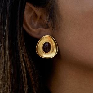 Pendientes de Acero Inoxidable Coreanos de Marca de Lujo de Diseñador, Chapados en Oro, Joyería Fina al por Mayor, Pendientes de Moda para Mujer - Product Image 3