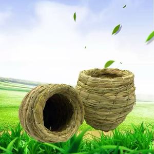 Décorations de jardin extérieur en forme de nid d'oiseau, <span class=keywords><strong>cage</strong></span> à oiseaux, simulation, fermeture à bouton, élégantes, en paille, bouche sphérique - Product Image 6