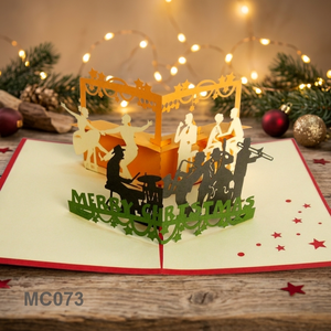 ANN HADICRAFT Custom 3D Laser Cut Music Japandi Style Handmade <b>Paper</b> Christmas Band Greeting Cards Thermal Transfer Printed - Product Image 3