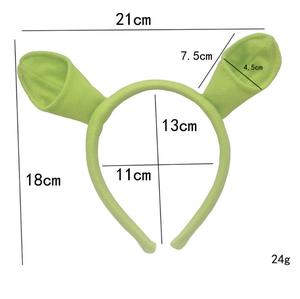 <b>Party</b> Supplies Green Shrek Hairpin Ears Headband Head Circle <b>Halloween</b> Kids Adult Show Hair Hoop Hairbands - Product Image 6