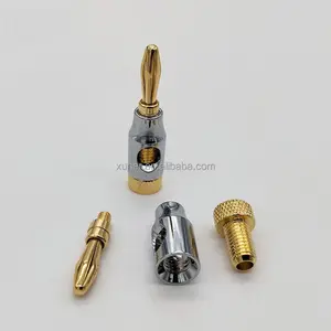 24K Vergulde Aluminium Shell Koper Lichaam Luidsprekerkabel Hifi 4Mm Banana Plug Terminal