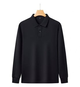 Camiseta Polo de Manga Larga Gruesa para Hombre, Tejido Elástico Resistente al Desgaste para Deportes y Uso Casual, Logotipo Personalizado - Product Image 1