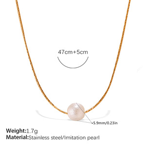 Collier à pampilles en perles d'eau douce style Ins Soft Girl, chaîne de clavicule minimaliste de luxe empilable pour femme, idéal pour le superposition quotidienne - Product Image 3