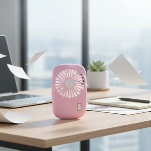 Ventilador de Pie Portátil Nuevo, Color Blanco, con Caja de Regalo, Ventilador Portátil Azul - Product Image 1