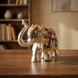 Silver Plated <b>Elephant</b> Pair Luxury Decorative <b>Elephant</b> Figurines for Home <b>Decor</b> Office Wedding Decoration Gifting Item - Product Image 1
