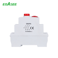 Module LED sur rail DIN rouge et vert avec bouton-poussoir et indicateur sonore, fabrication OEM