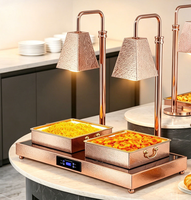 Lampe chauffante de comptoir commerciale à tête simple, double ou triple pour buffet, idéale pour l'hôtellerie, la restauration et la présentation alimentaire