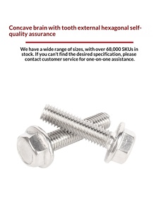 Vis à tête fraisée hexagonale extérieure en acier inoxydable 304, avec rondelles dentelées antidérapantes M3-M12 - Product Image 3