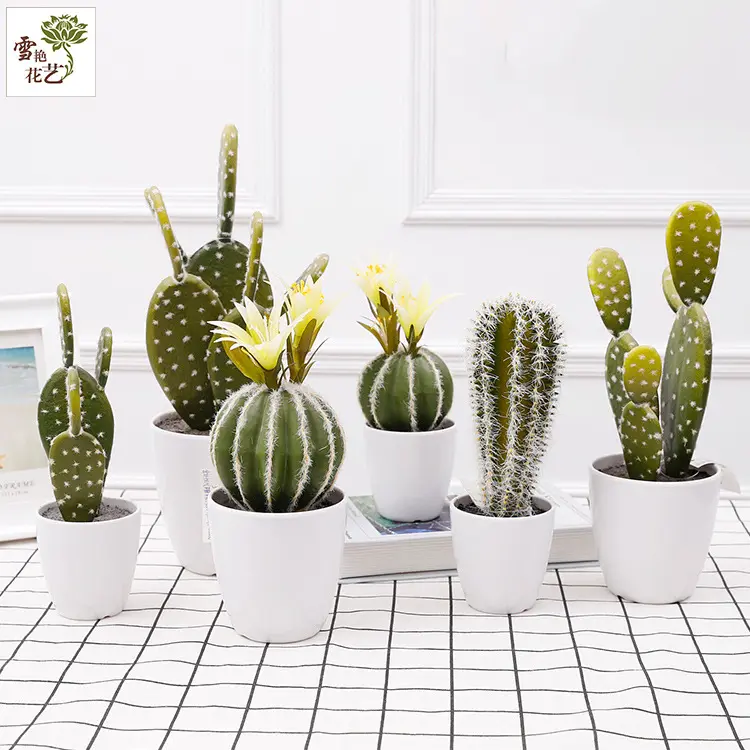F-L0265 fausse fleur mini pot simulation plante verte décoration de bureau plante de cactus artificielle