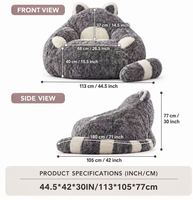 Fauteuil pouf géant Totoro en peluche, chaise confortable en forme d'animal, compressé sous vide, siège lounge pour enfants pour chambre d'enfant