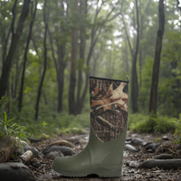 Bottes de chasse en néoprène imperméables et isolantes, hautes jusqu'au genou, en caoutchouc camouflage, pour l'extérieur, personnalisées en usine, de haute qualité, pour l'hiver et l'automne, avec talon rehaussant