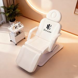 Lit de massage facial électrique moderne de luxe en cuir synthétique pliable pour salon de beauté et hôtel - Vente chaude - Product Image 3