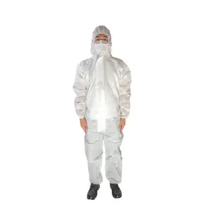 Disposable Industrial Polypropylene PP Coverall with Double Front Zippers for Spray Painting