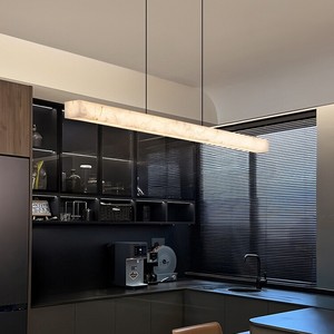Lámpara Colgante Rectangular Minimalista Moderna de 100cm 120cm, Lámpara LED Blanca para Isla de Cocina o Barra - Product Image 1