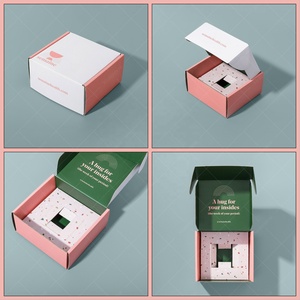 Scatola di e-commerce di spedizione di imballaggi di gioielli Pinkish conveniente, scatola di carta postale con Logo personalizzato per orecchini/collane/anelli - Product Image 5